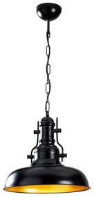 Čierne závesné svietidlo s kovovým tienidlom ø 32 cm Berceste – Opviq lights
