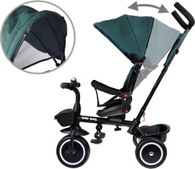 Detský trojkolka Tiny Bike 3v1 so strieškou, otočná  SP0650 zelená