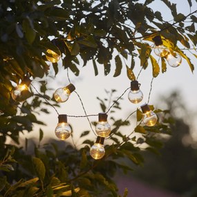 STAR TRADING Vonkajšia svetelná LED reťaz na solárne napájanie Black Partaj – 10 žiaroviek