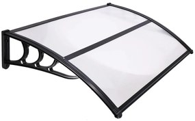SPRINGOS Strecha, prístrešok pre vchodové, balkónové a terasové dvere 120×80 cm – čierna, priehľadná HA7475