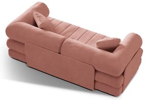 Ružová zamatová rozkladacia pohovka 206 cm Kemi – Cosmopolitan Design
