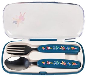 Modrý antikoro detský príbor 2 ks Fairies in the Garden – Rex London