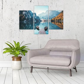 Obraz - Lode na jazere Braies (90x60 cm)