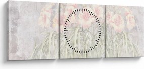 Obraz - Freska ľalií (s hodinami) (90x30 cm)