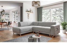 Svetlosivá rozkladacia/s úložným priestorom rohová pohovka (ľavý roh/do L) Classy Sophie – Miuform
