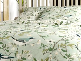 Bavlnené obliečky FLORIBIRD POLY zelené Rozmer obliečky: 70 x 90 cm | 140 x 200 cm