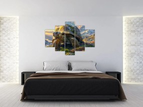 Obraz - Korytnačka a horská krajina (150x105 cm)