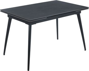 Vintino Rozkladací jedálenský stôl KORVIN 120–180 cm – grafit mat / čierna oceľ