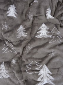 Deka mikroplyš Exclusive 150 × 200 cm – Stromčeky šedé