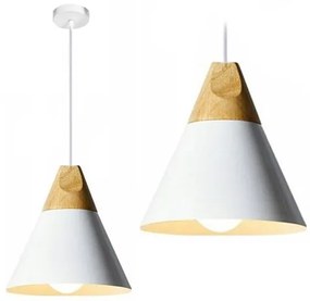 Toolight Scandi C, stropné svietidlo 1xE27 SCANDI C WHITE APP061-1CP, biela-hnedá, OSW-00106
