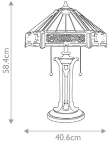 Elstead QZ-INDUS-TL - Stolová lampa INDUS 2xE27/60W/230V jantárové sklo