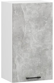 Rohová kuchynská linka OLIVIA H720 3 m s vitrínou betón