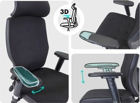 Ergonomická kancelárska stolička MOSH Elite H –  čierna