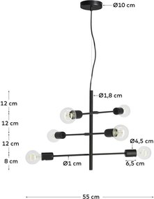 Čierne závesné svietidlo ø 55 cm Spica – Kave Home