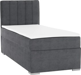 Boxspringová posteľ, jednolôžko, sivá, 90x200, ľavá, AMIS