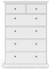 Biela vysoká komoda 96x140 cm Paris – Tvilum