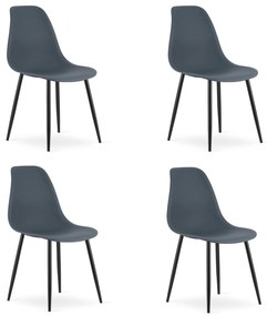 Súprava 2 ks bridlicovo sivých stoličiek OSAKA s čiernymi nohami