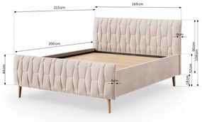 Čalúnená posteľ bez matraca FLORA 160x200 cm béžová