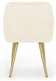 Sada dvoch jedálenských stoličiek FLORENCE zamatové, krémové / zlaté nohy (2 ks)