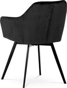 Jedálenská stolička zamatová, čierna DCH-425 BK4