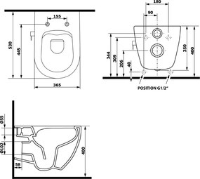 Isvea Isvea, INFINITY CLEANWASH závesná WC misa, integrovaná batéria a bidetová spŕška, Rimless, 36,5x53cm, biela, 10NFS9217I