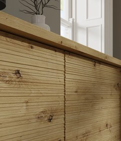 TV skrinka/stolík 4D 180 Sherlock (dub artisan + čierna + zlatá). Akcia -21%. Vlastná spoľahlivá doprava až k Vám domov. 1125111