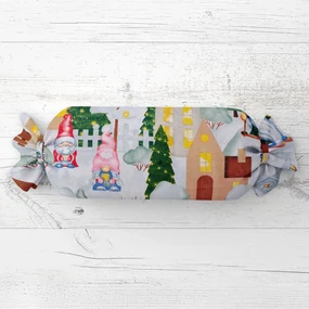 Biante Vianočný vankúš valec bonbon Sandra SA-405 Dedinka škriatkov 15x60 cm