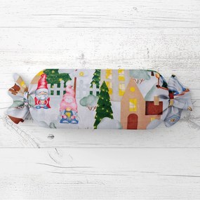 Biante Vianočný vankúš valec bonbon Sandra SA-405 Dedinka škriatkov 15x40 cm
