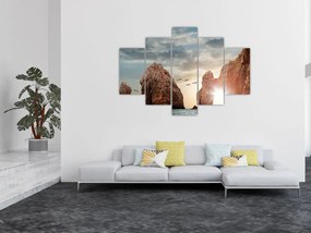 Obraz - Západ slnka nad útesmi (150x105 cm)