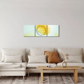 Obraz - Žltý motýľ (s hodinami) (90x30 cm)