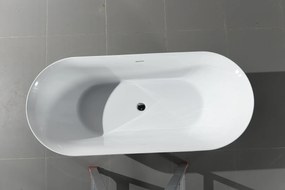 Erga Molly, voľne stojaca vaňa 150x75 cm + odtoková zátka, biela lesklá, ERG-Molly-150075-WH-WH