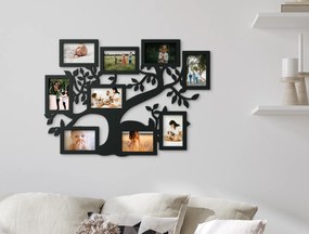 drevko Rodinný fotorámik Strom života Rozmer obrazu: 49,5 x 70 cm, Farba dekorácie: Čierna