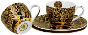 Porcelánová šálka s podšálkou Klimt Tree Of Life 90 ml sada 2ks