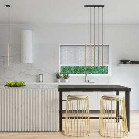 Závesné svietidlo Pastelo, 3x zlaté kovové tienidlo, b, o