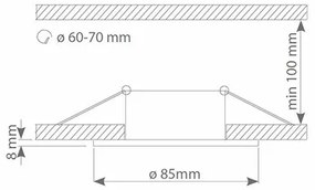 Podhľadové svietidlo Round, 1x biele kovové tienidlo, w