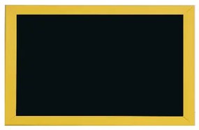 Toptabule.sk KRTCL02 Čierna kriedová tabuľa v žltom drevenom ráme 90x180cm / nemagneticky
