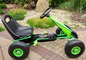 RAMIZ ŠĽAPACIA KÁRA GOKART A15 S NAFUKOVACÍMI KOLESAMI - Zelená 2024
