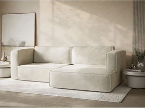 Krémovobiela ženilková rozkladacia/s úložným priestorom rohová pohovka (pravý roh/s leňoškou) Velto – Maison de Rêve