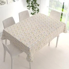 Biante Dekoračný obdĺžnikový obrus Leona LN-045 Žltosivé čiarky na bielom 130x200 cm