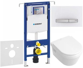 GEBERIT Duofix Special súprava 5v1 - inštalačný modul, závesné WC DirectFlush a Softclose sedátko VILLEROY &amp; BOCH Architectura, tlačítko Sigma50, 115.788.11.2 (chróm/biela), 111.355.00.5 NB8