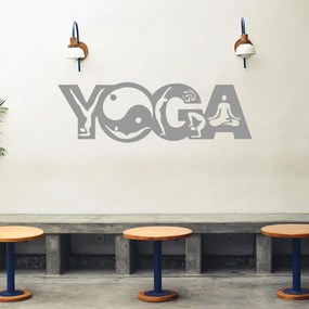 Veselá Stena Samolepka Joga Farba: šedá, Veľkosť: 100 x 31 cm