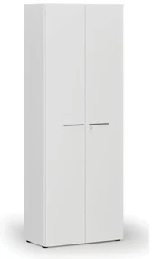 Kancelárska skriňa s dverami PRIMO WHITE, 800 x 420 x 2128 mm, biela