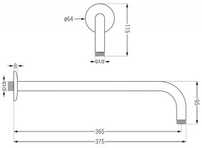 Mexen Kai DR70 podomietková vaňová a sprchová súprava s dažďovou sprchou 30 cm, chróm, 77602DR70301-00