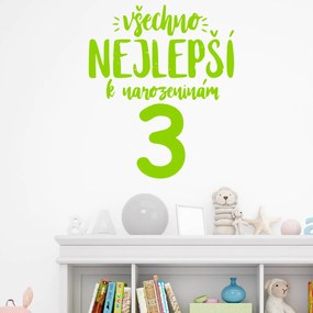Veselá Stena Samolepka na stenu na stenu Všetko najlepšie Farba: černá