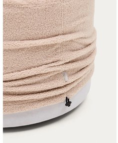 Svetloružový taburet z textílie buklé Kaeli – Kave Home