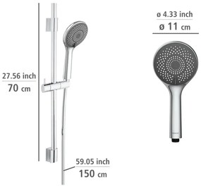 WENKO 25452100 - Sprchová súprava WATERSAVING SYSTEM 70 cm strieborná