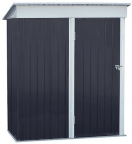 Plechový záhradný domček na náradie, antracitová/biela, 1,6x0,9 m, NELON