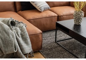 Koňakovohnedá rohová pohovka z recyklovanej kože Bonami Selection Fairfield, pravý roh, 282 cm