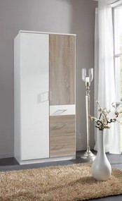Šatníková skriňa bez zrkadla Click, 91 cm, biela/dub sonoma