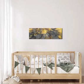 Obraz - Zlatá expanzia (s hodinami) (90x30 cm)